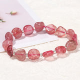 JD Natural Stone Irregular Gravel Quartz Amethyest Bead Bracelet Women Reiki Healing Polished Handmade Stretch Bracelet Jewelry