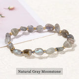 JD Natural Stone Irregular Gravel Quartz Amethyest Bead Bracelet Women Reiki Healing Polished Handmade Stretch Bracelet Jewelry