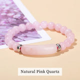 JD Natural Stone Tiger Eye Amethyst Rectangle Bar Charm Bracelet Women Men Healing Stone Powder Crystal Rough Chakra Jewelry