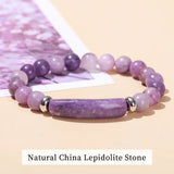 JD Natural Stone Tiger Eye Amethyst Rectangle Bar Charm Bracelet Women Men Healing Stone Powder Crystal Rough Chakra Jewelry