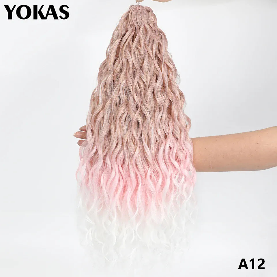 Jessica Hair Deep Wavy Twist Synthetic Crochet Hair Curly Hair Crochet Braids High Temperature Fiber Braiding Hair Extensions