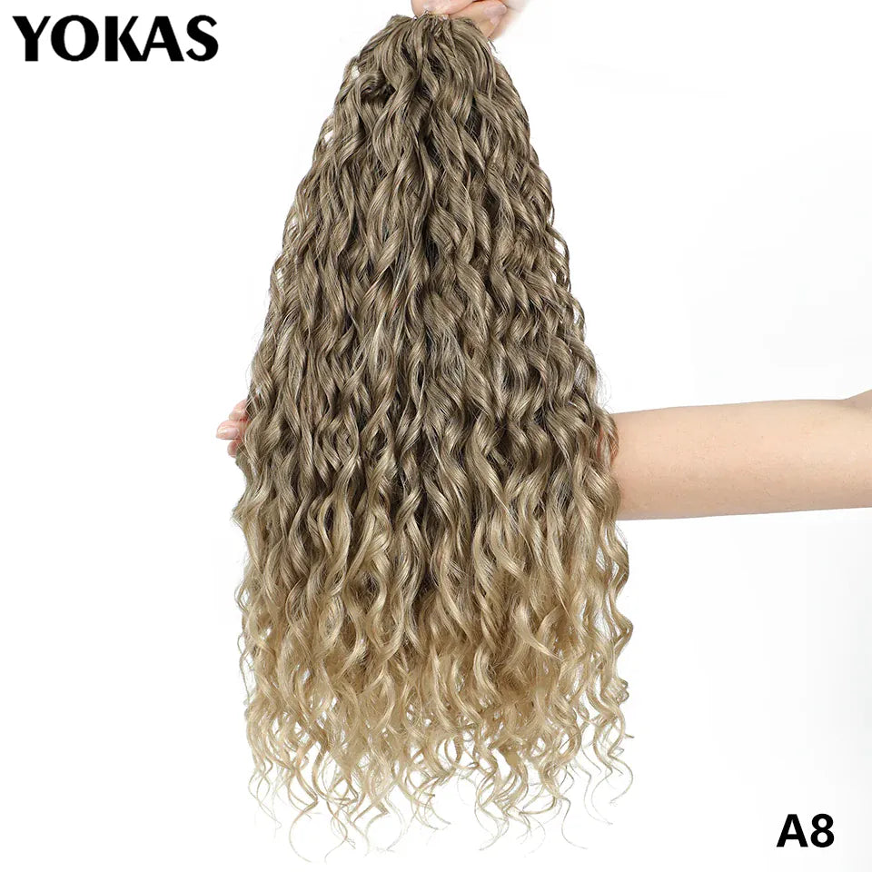 Jessica Hair Deep Wavy Twist Synthetic Crochet Hair Curly Hair Crochet Braids High Temperature Fiber Braiding Hair Extensions