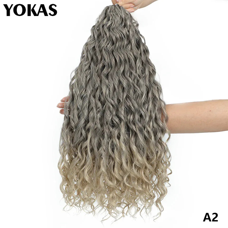 Jessica Hair Deep Wavy Twist Synthetic Crochet Hair Curly Hair Crochet Braids High Temperature Fiber Braiding Hair Extensions