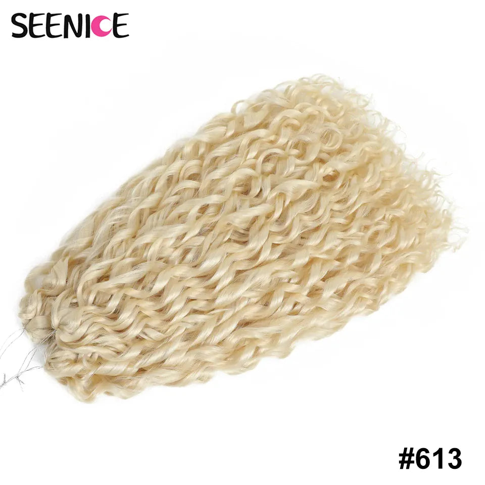Jessica Synthetic Hair Deep Wave Twist Crochet Hair Braid Afro Curl Ombre Blonde Pink Deep Wavy Braiding Hair Extension ForWomen