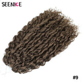 Jessica Synthetic Hair Deep Wave Twist Crochet Hair Braid Afro Curl Ombre Blonde Pink Deep Wavy Braiding Hair Extension ForWomen