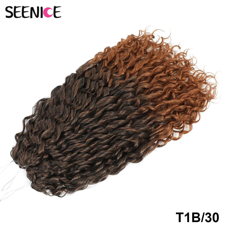 Jessica Synthetic Hair Deep Wave Twist Crochet Hair Braid Afro Curl Ombre Blonde Pink Deep Wavy Braiding Hair Extension ForWomen
