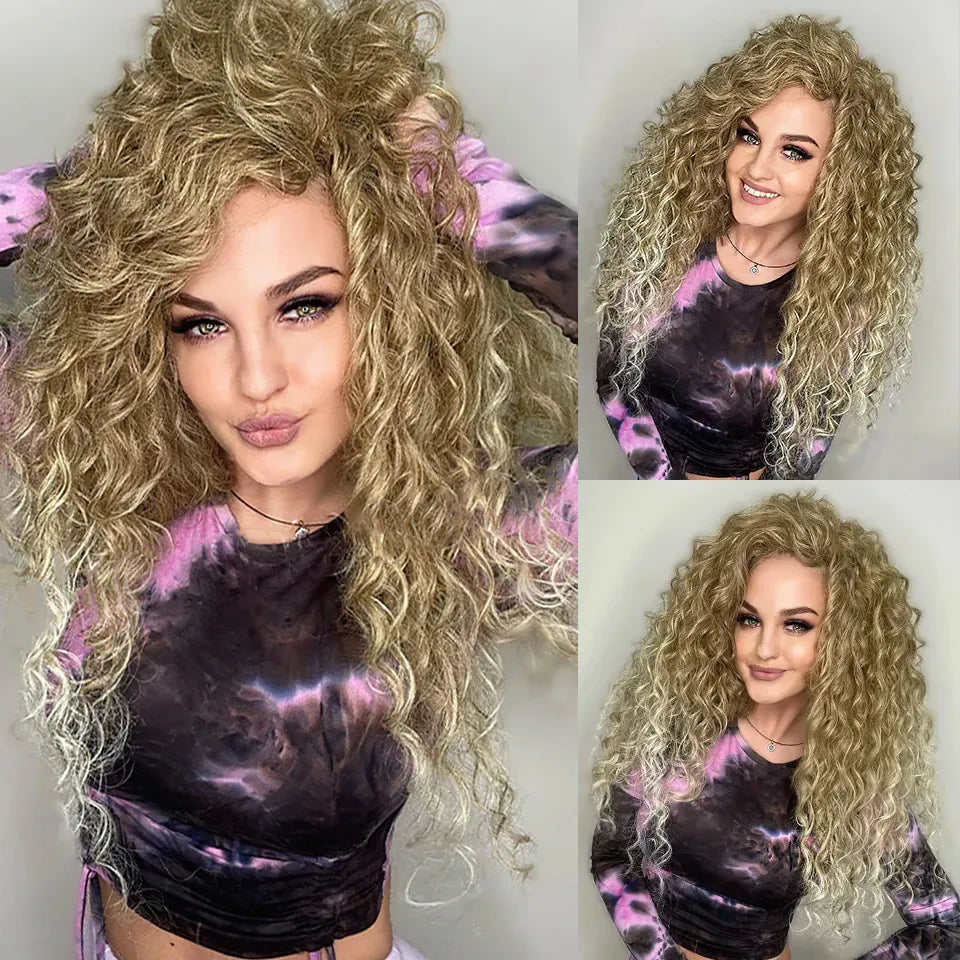 Jessica Synthetic Hair Deep Wave Twist Crochet Hair Braid Afro Curl Ombre Blonde Pink Deep Wavy Braiding Hair Extension ForWomen