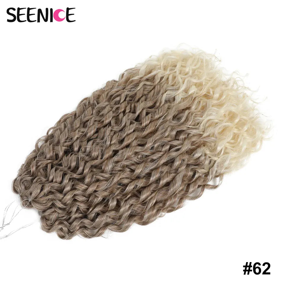 Jessica Synthetic Hair Deep Wave Twist Crochet Hair Braid Afro Curl Ombre Blonde Pink Deep Wavy Braiding Hair Extension ForWomen