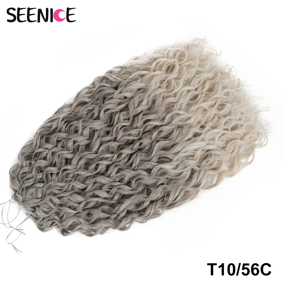 Jessica Synthetic Hair Deep Wave Twist Crochet Hair Braid Afro Curl Ombre Blonde Pink Deep Wavy Braiding Hair Extension ForWomen