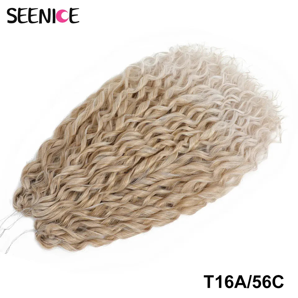 Jessica Synthetic Hair Deep Wave Twist Crochet Hair Braid Afro Curl Ombre Blonde Pink Deep Wavy Braiding Hair Extension ForWomen