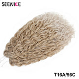 Jessica Synthetic Hair Deep Wave Twist Crochet Hair Braid Afro Curl Ombre Blonde Pink Deep Wavy Braiding Hair Extension ForWomen