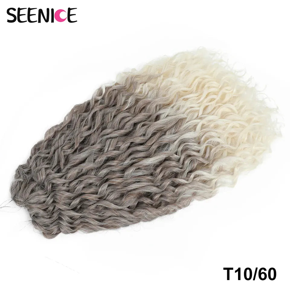 Jessica Synthetic Hair Deep Wave Twist Crochet Hair Braid Afro Curl Ombre Blonde Pink Deep Wavy Braiding Hair Extension ForWomen