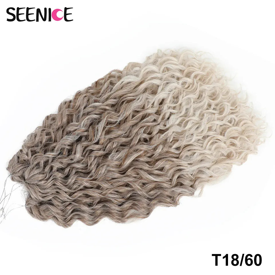 Jessica Synthetic Hair Deep Wave Twist Crochet Hair Braid Afro Curl Ombre Blonde Pink Deep Wavy Braiding Hair Extension ForWomen
