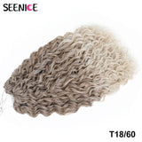 Jessica Synthetic Hair Deep Wave Twist Crochet Hair Braid Afro Curl Ombre Blonde Pink Deep Wavy Braiding Hair Extension ForWomen