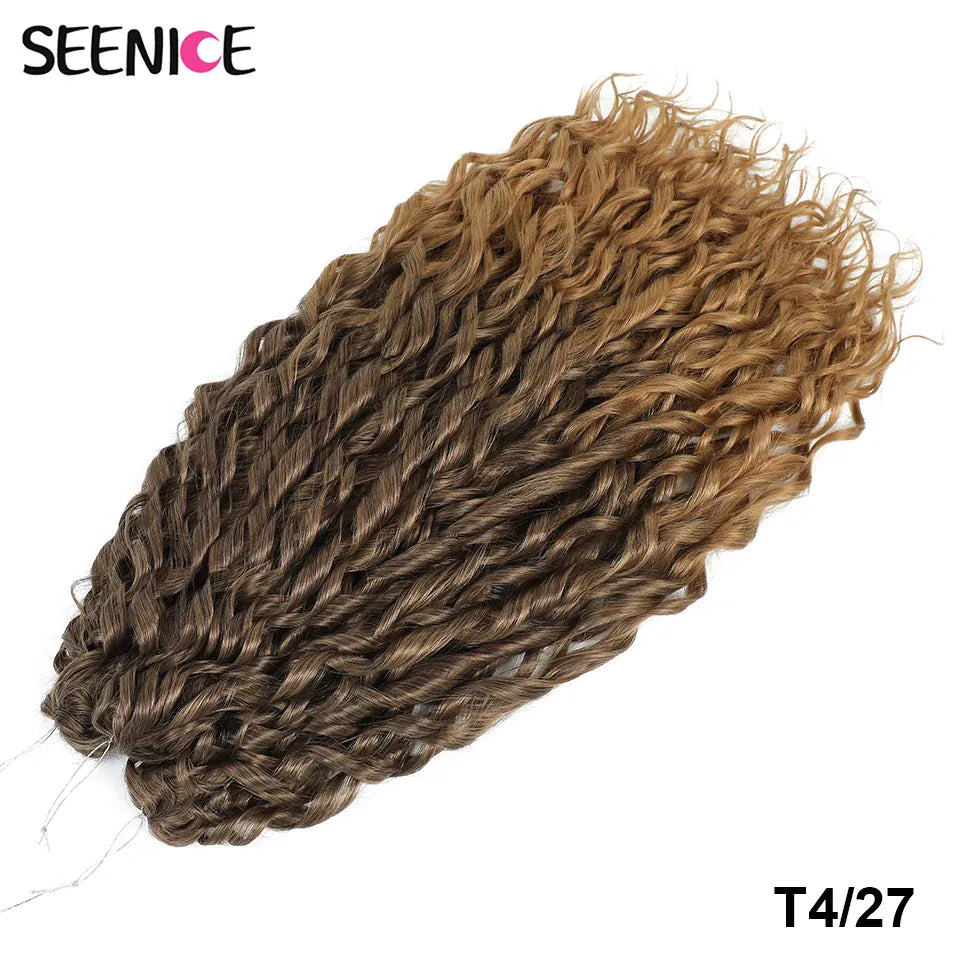 Jessica Synthetic Hair Deep Wave Twist Crochet Hair Braid Afro Curl Ombre Blonde Pink Deep Wavy Braiding Hair Extension ForWomen