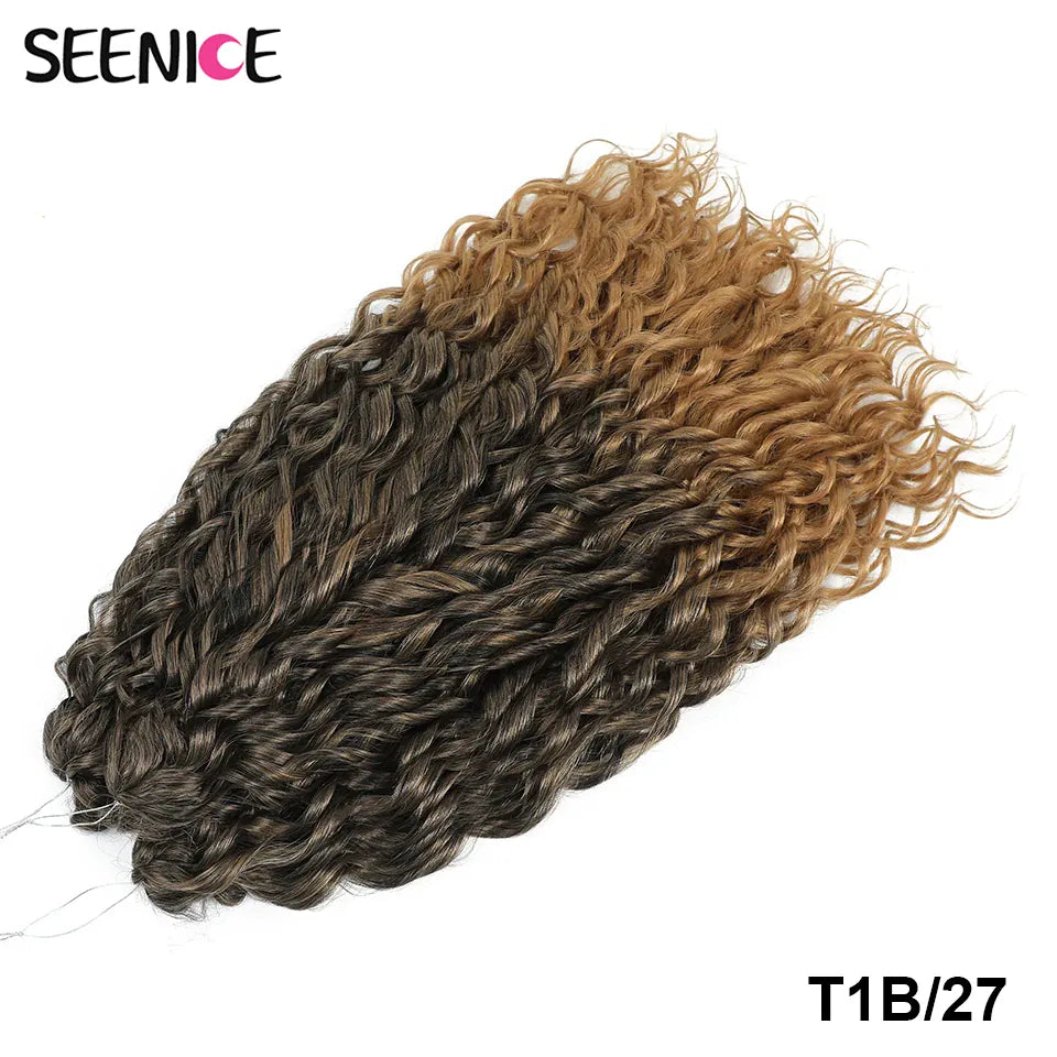 Jessica Synthetic Hair Deep Wave Twist Crochet Hair Braid Afro Curl Ombre Blonde Pink Deep Wavy Braiding Hair Extension ForWomen