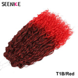 Jessica Synthetic Hair Deep Wave Twist Crochet Hair Braid Afro Curl Ombre Blonde Pink Deep Wavy Braiding Hair Extension ForWomen