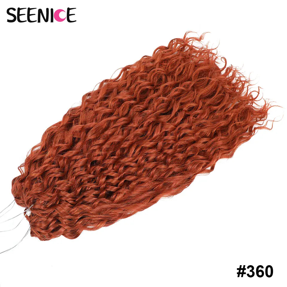 Jessica Synthetic Hair Deep Wave Twist Crochet Hair Braid Afro Curl Ombre Blonde Pink Deep Wavy Braiding Hair Extension ForWomen