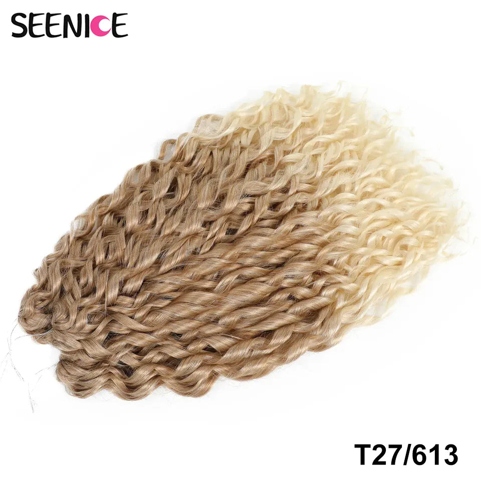 Jessica Synthetic Hair Deep Wave Twist Crochet Hair Braid Afro Curl Ombre Blonde Pink Deep Wavy Braiding Hair Extension ForWomen