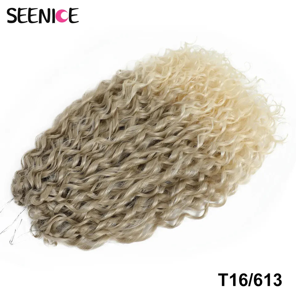 Jessica Synthetic Hair Deep Wave Twist Crochet Hair Braid Afro Curl Ombre Blonde Pink Deep Wavy Braiding Hair Extension ForWomen