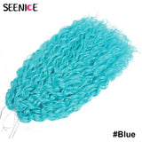 Jessica Synthetic Hair Deep Wave Twist Crochet Hair Braid Afro Curl Ombre Blonde Pink Deep Wavy Braiding Hair Extension ForWomen