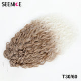 Jessica Synthetic Hair Deep Wave Twist Crochet Hair Braid Afro Curl Ombre Blonde Pink Deep Wavy Braiding Hair Extension ForWomen