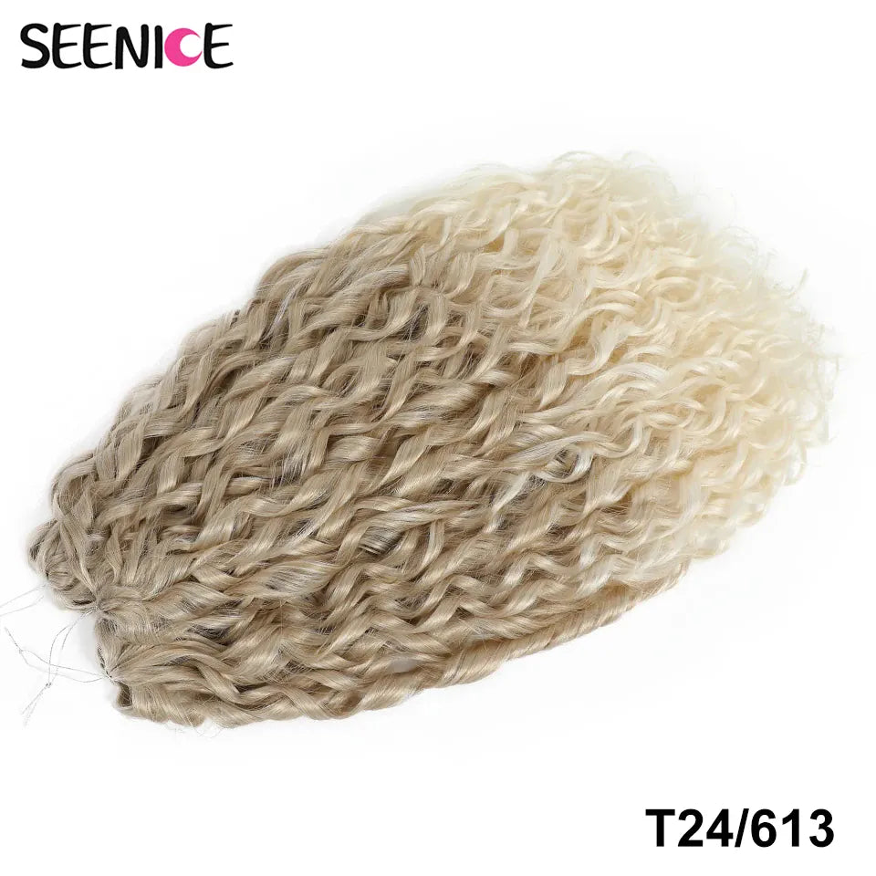 Jessica Synthetic Hair Deep Wave Twist Crochet Hair Braid Afro Curl Ombre Blonde Pink Deep Wavy Braiding Hair Extension ForWomen