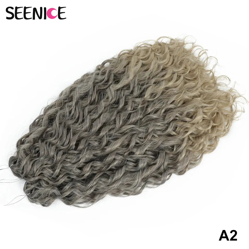 Jessica Synthetic Hair Deep Wave Twist Crochet Hair Braid Afro Curl Ombre Blonde Pink Deep Wavy Braiding Hair Extension ForWomen