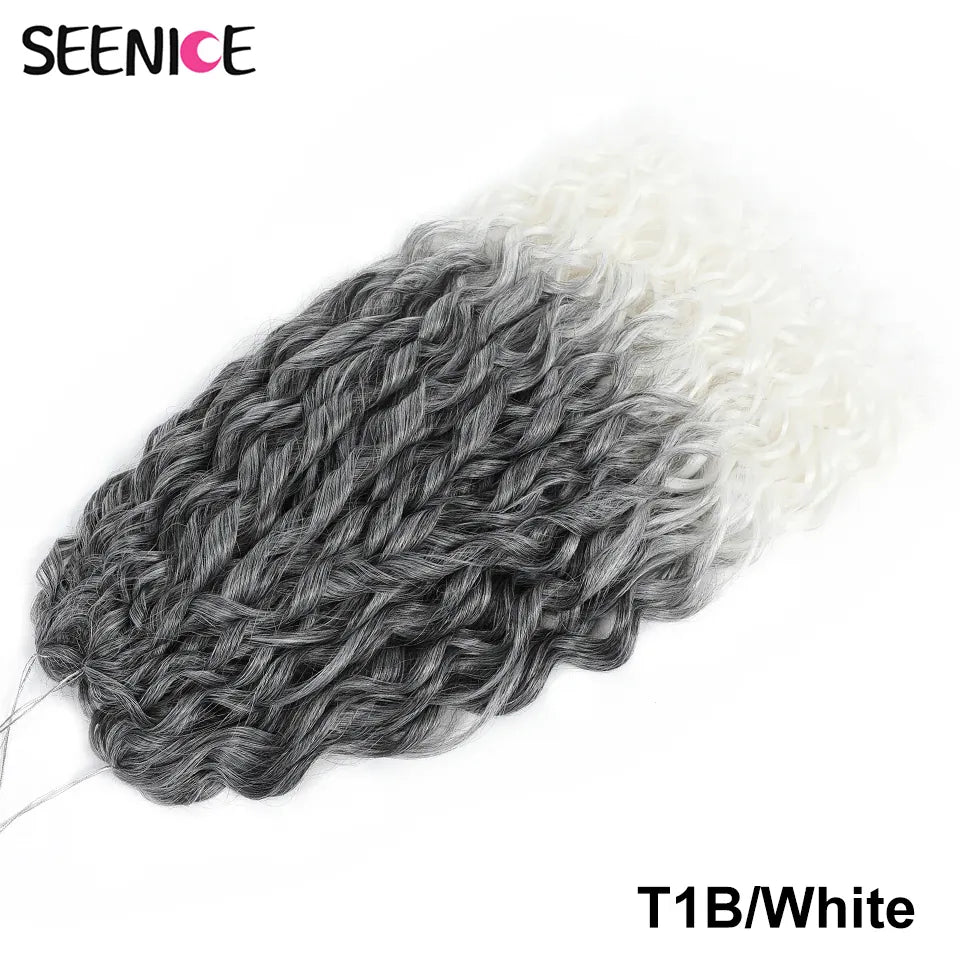 Jessica Synthetic Hair Deep Wave Twist Crochet Hair Braid Afro Curl Ombre Blonde Pink Deep Wavy Braiding Hair Extension ForWomen