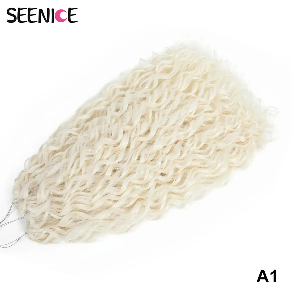 Jessica Synthetic Hair Deep Wave Twist Crochet Hair Braid Afro Curl Ombre Blonde Pink Deep Wavy Braiding Hair Extension ForWomen