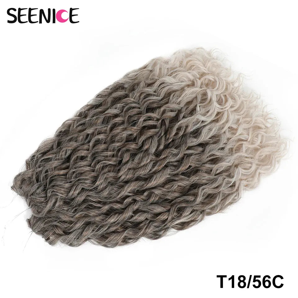 Jessica Synthetic Hair Deep Wave Twist Crochet Hair Braid Afro Curl Ombre Blonde Pink Deep Wavy Braiding Hair Extension ForWomen
