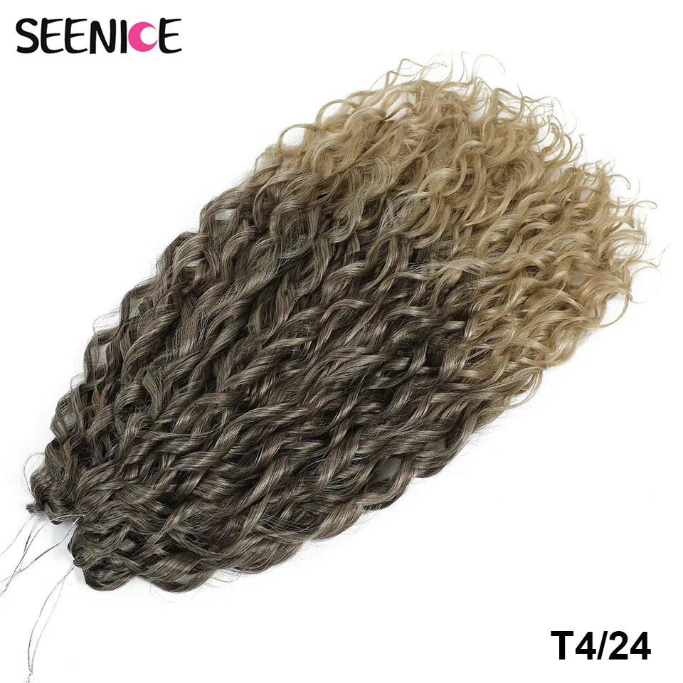 Jessica Synthetic Hair Deep Wave Twist Crochet Hair Braid Afro Curl Ombre Blonde Pink Deep Wavy Braiding Hair Extension ForWomen