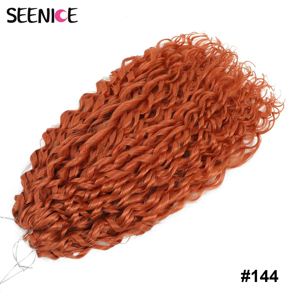 Jessica Synthetic Hair Deep Wave Twist Crochet Hair Braid Afro Curl Ombre Blonde Pink Deep Wavy Braiding Hair Extension ForWomen