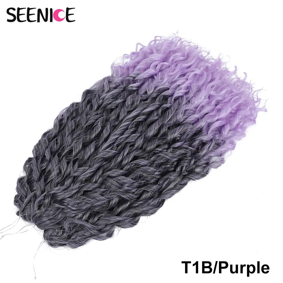 Jessica Synthetic Hair Deep Wave Twist Crochet Hair Braid Afro Curl Ombre Blonde Pink Deep Wavy Braiding Hair Extension ForWomen