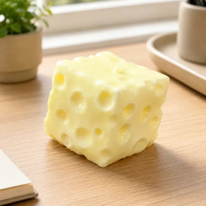 Jumbo Cheese Cube Squishy Fidget Toy, Shapeable Sensory Stress Relief Squeeze Ball