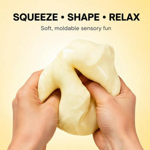 Jumbo Cheese Cube Squishy Fidget Toy, Shapeable Sensory Stress Relief Squeeze Ball