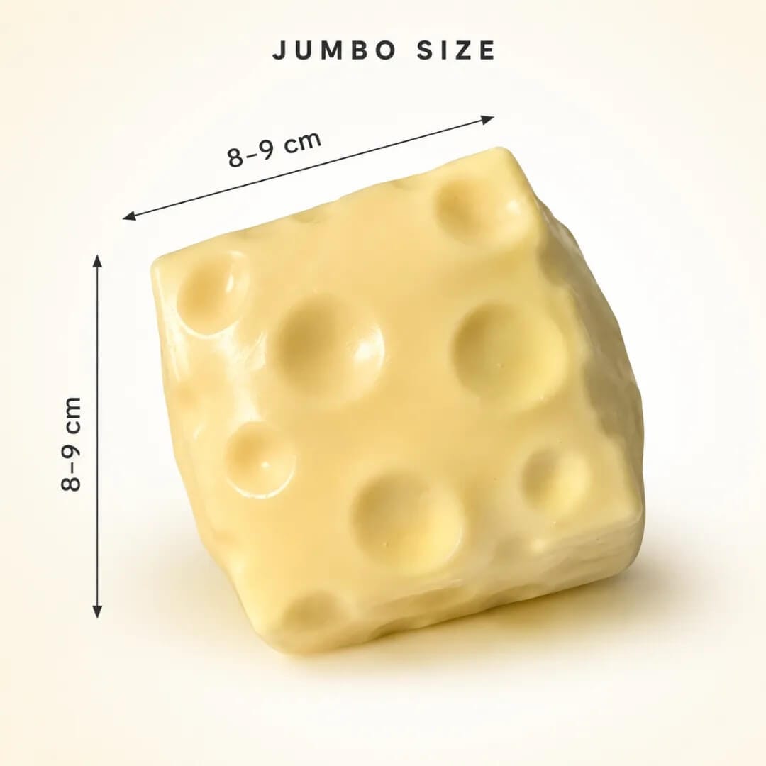 Jumbo Cheese Cube Squishy Fidget Toy, Shapeable Sensory Stress Relief Squeeze Ball