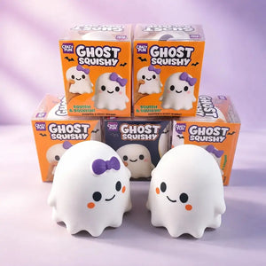 Jumbo Cute Ghost Squishy, Slow-Rising Stress Relief Squeeze Toy with Window Box for Halloween Gifts and Desktop Décor