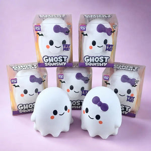 Jumbo Cute Ghost Squishy, Slow-Rising Stress Relief Squeeze Toy with Window Box for Halloween Gifts and Desktop Décor