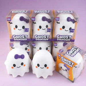 Jumbo Cute Ghost Squishy, Slow-Rising Stress Relief Squeeze Toy with Window Box for Halloween Gifts and Desktop Décor