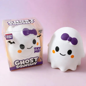 Jumbo Cute Ghost Squishy, Slow-Rising Stress Relief Squeeze Toy with Window Box for Halloween Gifts and Desktop Décor