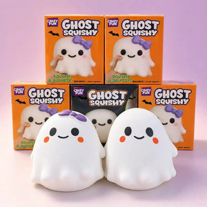 Jumbo Cute Ghost Squishy, Slow-Rising Stress Relief Squeeze Toy with Window Box for Halloween Gifts and Desktop Décor