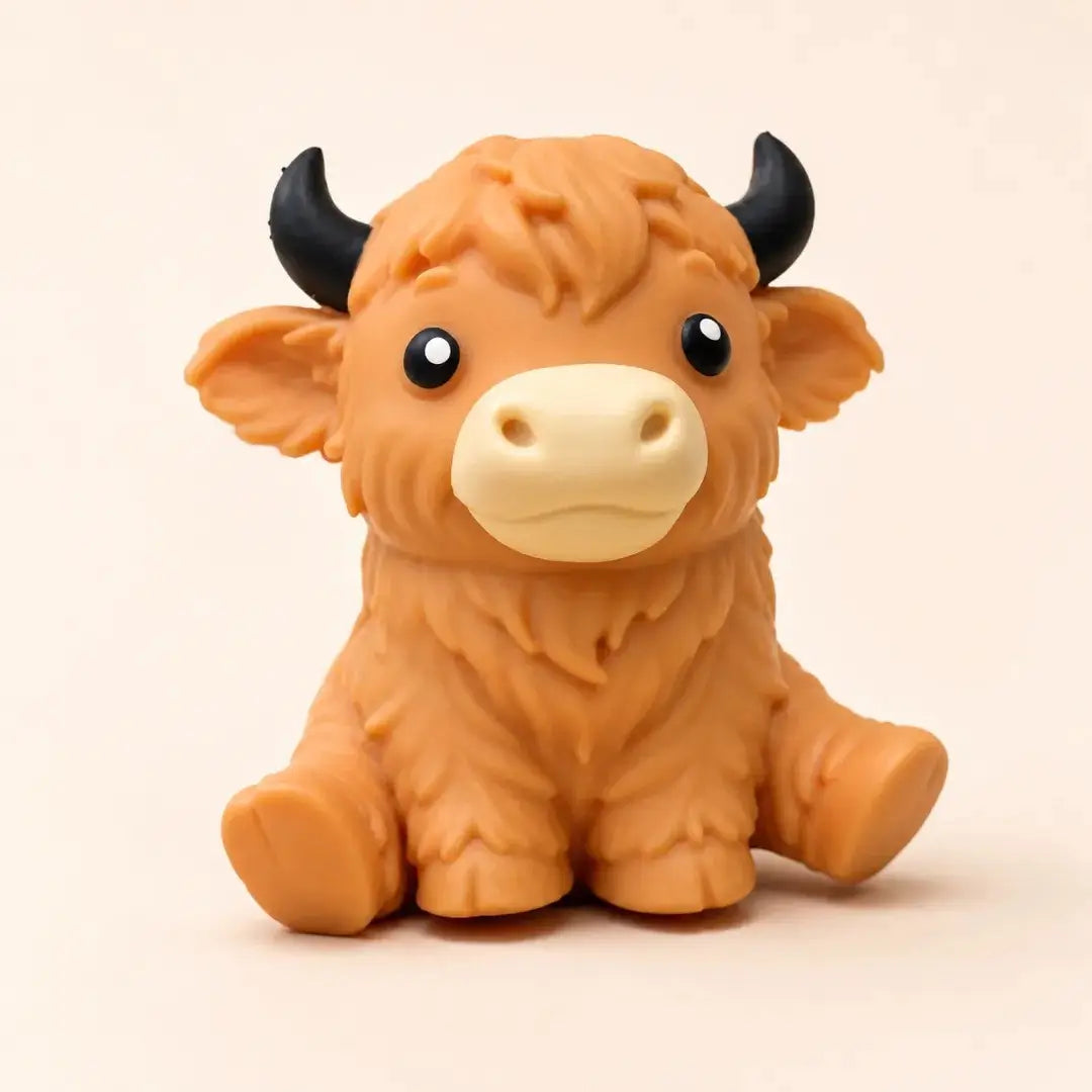 Jumbo Highland Cow Squishy Fidget Toy, Soft Slow Rising Sensory Stress Relief
