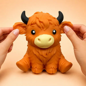 Jumbo Highland Cow Squishy Fidget Toy, Soft Slow Rising Sensory Stress Relief