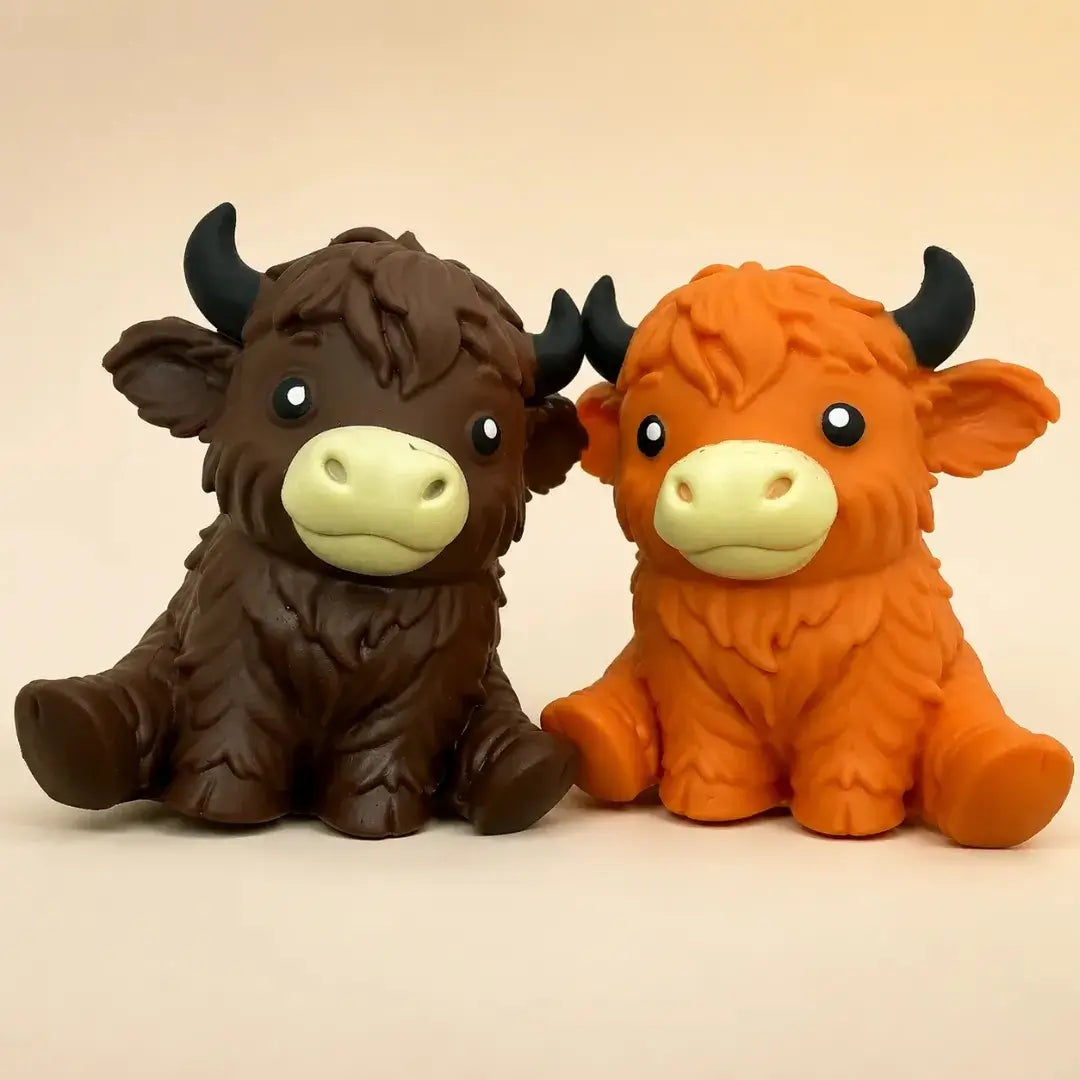 Jumbo Highland Cow Squishy Fidget Toy, Soft Slow Rising Sensory Stress Relief
