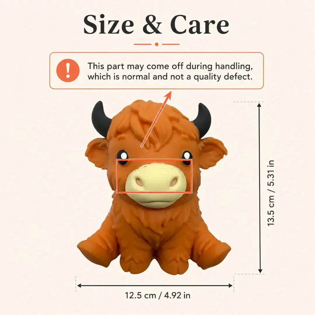 Jumbo Highland Cow Squishy Fidget Toy, Soft Slow Rising Sensory Stress Relief