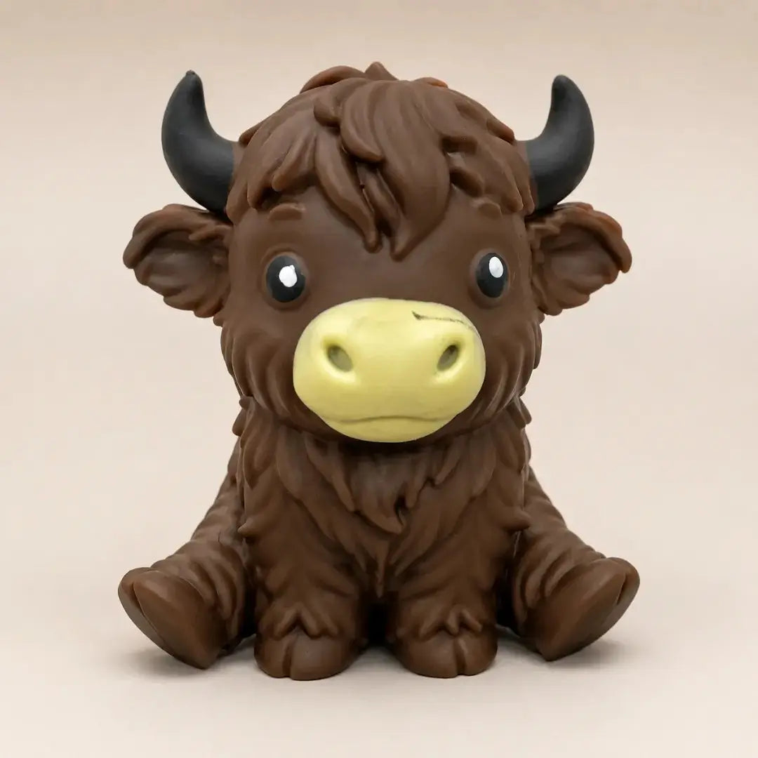 Jumbo Highland Cow Squishy Fidget Toy, Soft Slow Rising Sensory Stress Relief