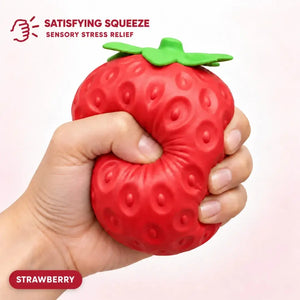 Jumbo Peach Strawberry & Cheese Squishy Toys – Large Slow Rising Sensory Stress Relief Squeeze Toys