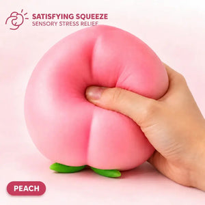 Jumbo Peach Strawberry & Cheese Squishy Toys – Large Slow Rising Sensory Stress Relief Squeeze Toys