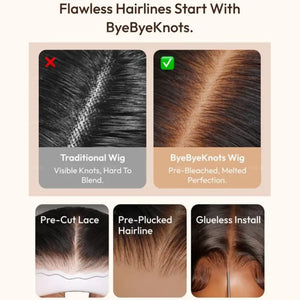 (Kelsie) Burmese Curly Human Hair Wig with Bangs, 7x5 Glueless Lace, Finger Coil Ends, 150% Density